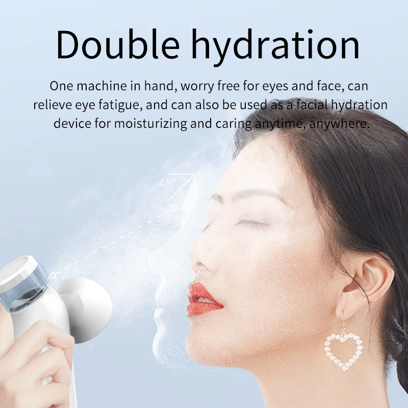 ประคบร้อนเย็น Eye Steam Mist Sprayer แบบพกพา Nano Eye Care Hydrating Instrument บรรเทาความเมื่อยล้าของดวงตา Eye Beauty Hydrating