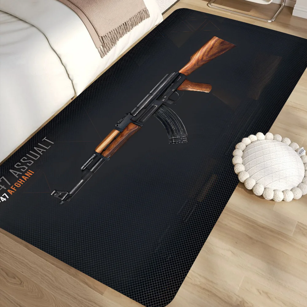 Rifle Pistol Revolver Gun AK47 Cartoon Room Mats Retro Multiple Choice Living Room Kitchen Rug Non-Slip Welcome Rug