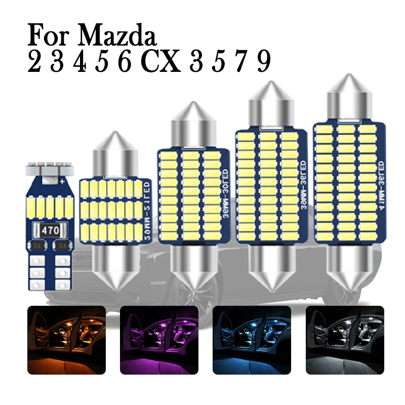 

Car Interior LED Lights Canbus For Mazda 2 3 BK BL BM 5 6 GG GH GJ GL CX3 CX5 CX7 CX9 Miata MX5 NB NC ND Accessories 1998-2021