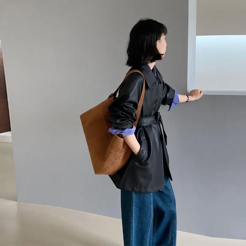 Chaqueta de béisbol roja deportiva de moda Retro americana para mujer, abrigo superior de cuero PU holgado de calle alta, ropa femenina