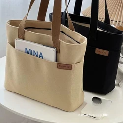 Niche Design Trend Shoulder Bag Fashionable Versatile Minimalist Women's Tote Bag Unisex Large Capacity Portable Canvas Handbag