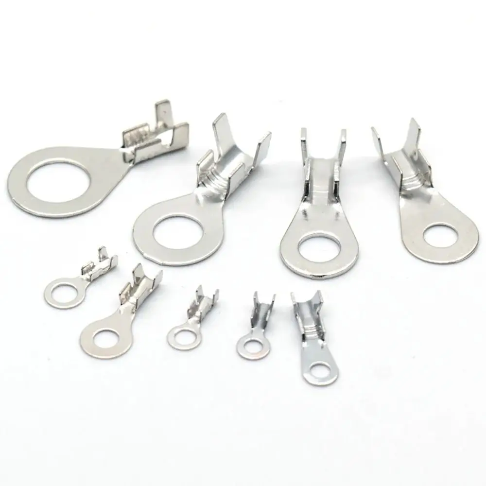 

100Pcs New M3/M4/M5/M6/M8 DJ431 Terminal Block Brass Tinning Ring Lugs Ring Eyes Wire Connector