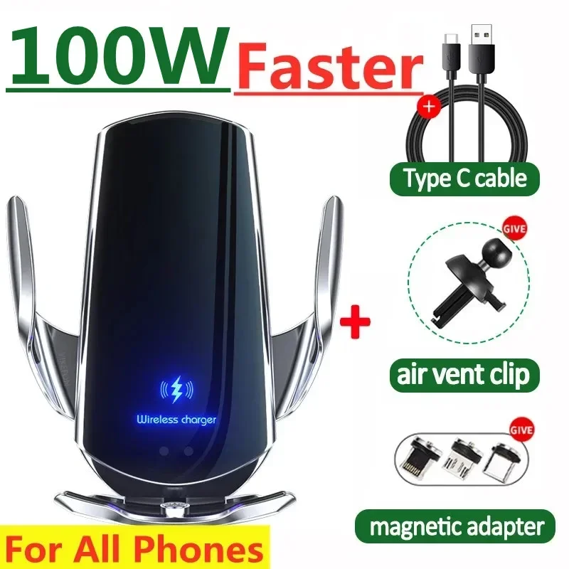 

Car Phone Holder Wireless Charger for IPhone 12 13 14 Pro Max Samsung S22 S21 S10 Phone Car Charger 50W Wireless Fast Charging