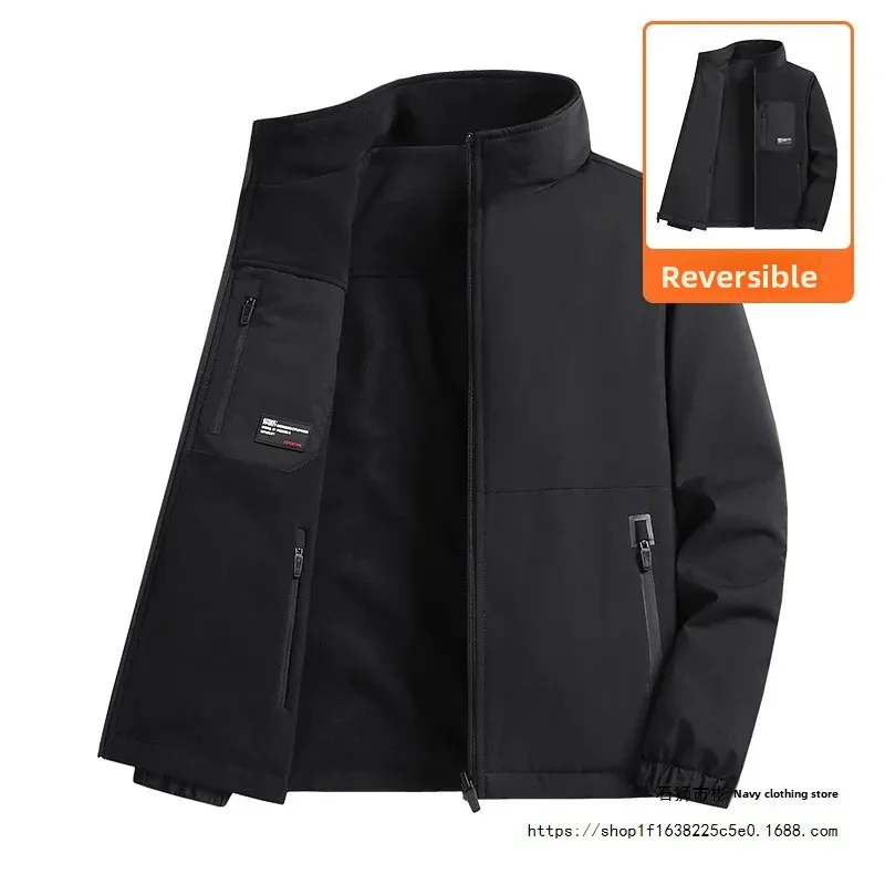 

Double-Sided Wear Casual Men Jacket M-8XL Workwear Trendy Lightweight Winter Coat Loose Fit Stormtrooper Thick Fleece Warm Coat