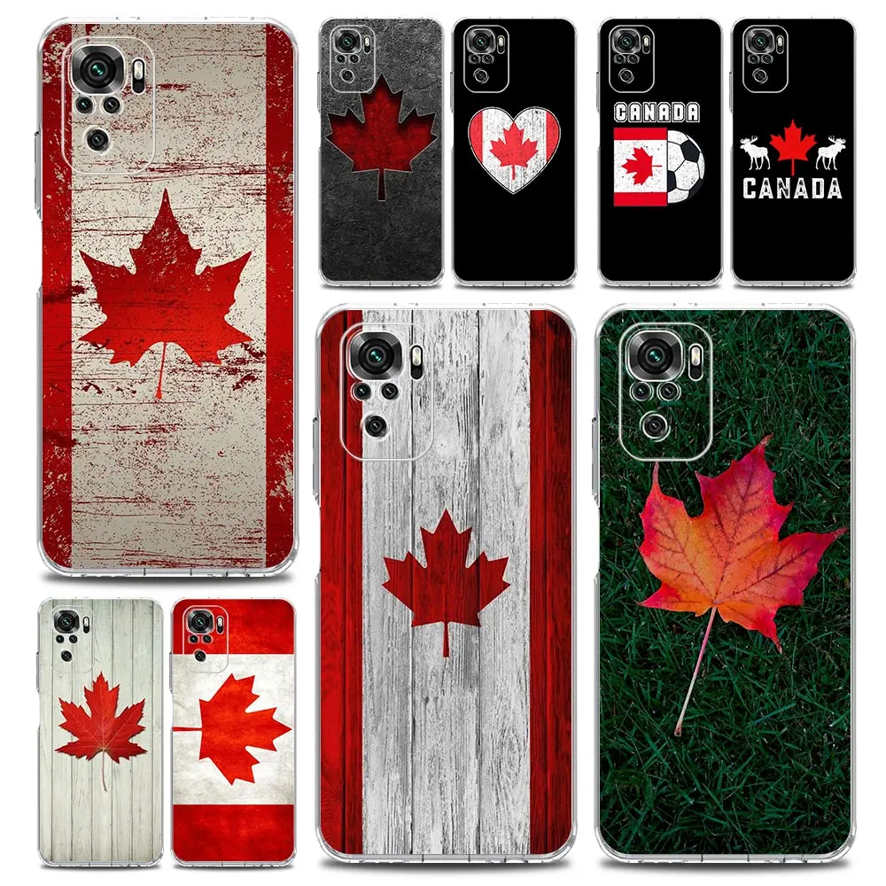 Maple Canada Flag love Football Phone Case For Xiaomi Redmi Note 12 11 9S 9 8 10 Pro Plus 7 8T 9C 9A 8A K40 Gaming Clear Cover