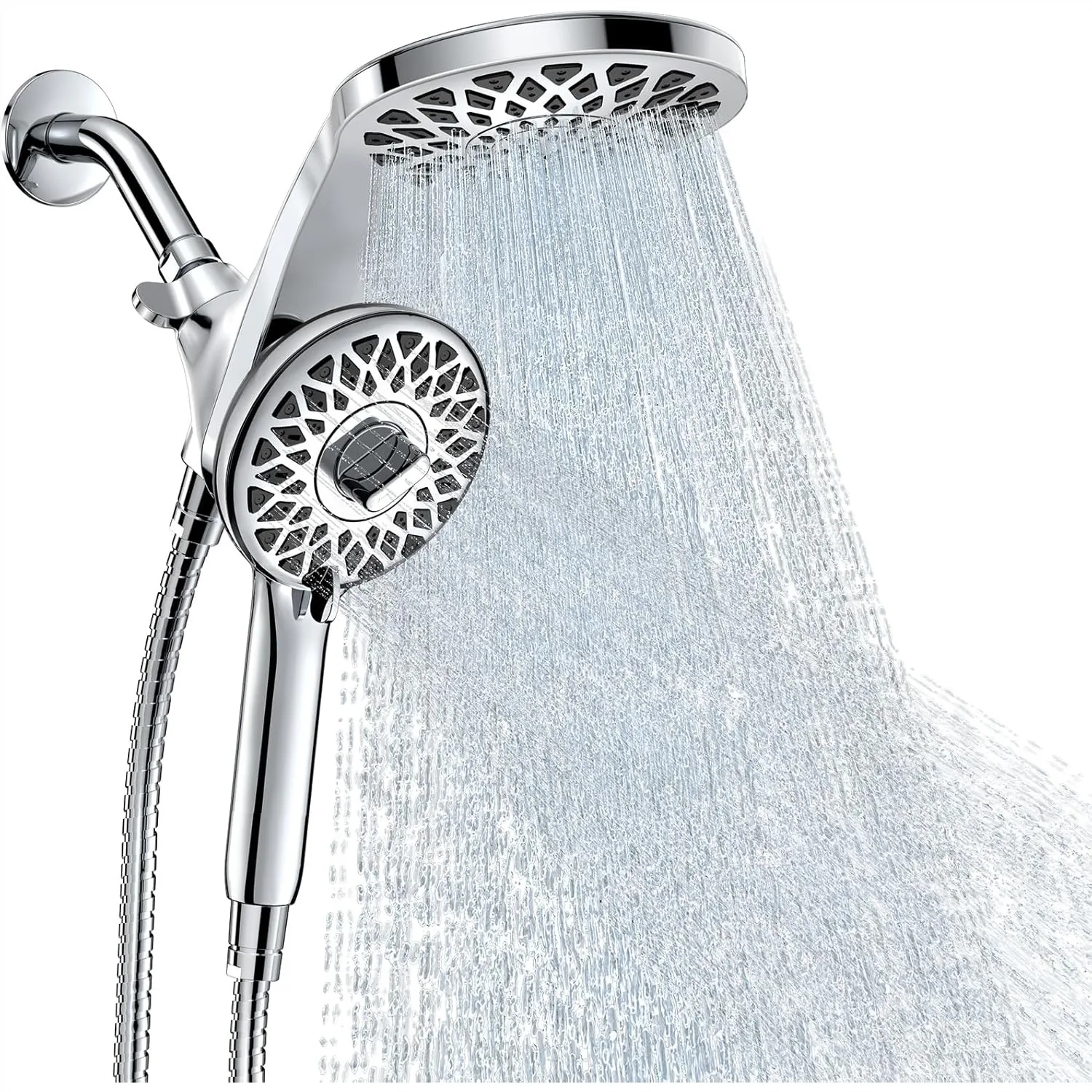 

Rain Shower Head with Handheld Combo, Dual Showerhead with 10 Spray Modes, Magnetic Docking System