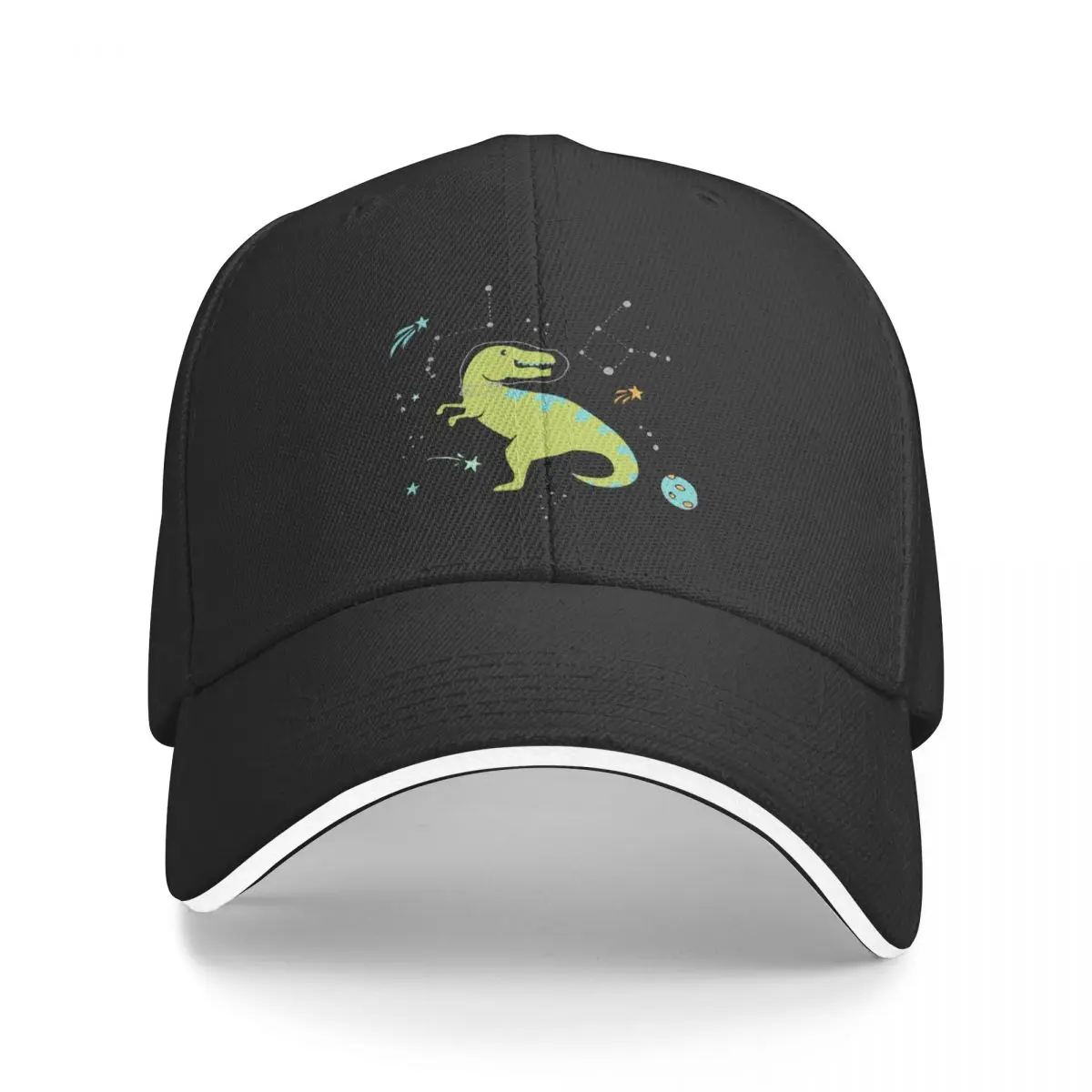 Space Dinosaurs in Orange + Blue Baseball Cap Visor Golf Hat Man Sun Hat For Children Baseball For Men Women's
