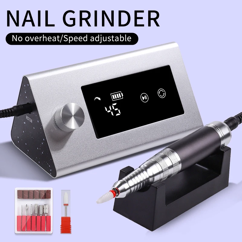 Professional Nail Drill Machine Brushless Micromotor Gel Lathe Sander Polisher Mill for Manicure Pedicure Grinder Electric File