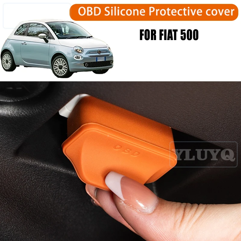 

Для Fiat 500 автомобильный OBD силиконовый чехол интерфейс пылезащитный чехол силиконовый защитный рукав видеорегистратор 16-контактный разъем загряющиеся колпачки аксессуары