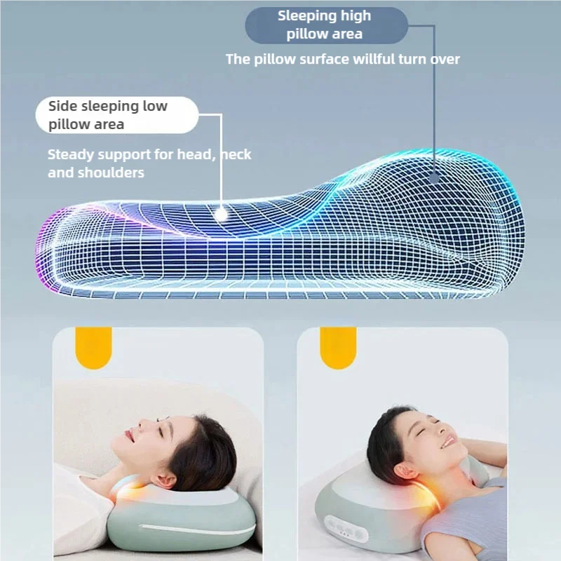 Smart Library Cervical Neck Support Massage Pillow Relief For Neck Back Pain Improved Sleep Quality Sleep Pillows