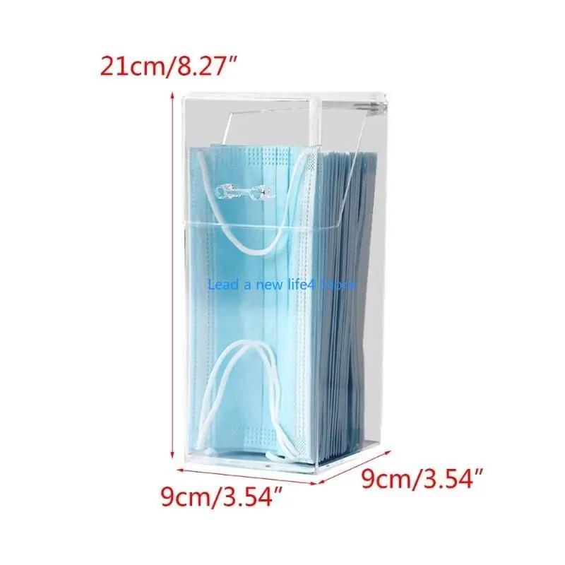 Y55E Clear Acryl Face Maskenspender mit LID Face Maske Storage Box