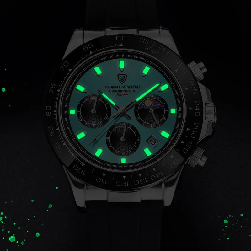 LIGE 2024 Top Brand Luxury New Man Watch Quartz Men Watches Waterproof Luminous Watch for Men Date Chronograph Sport Wristwatch