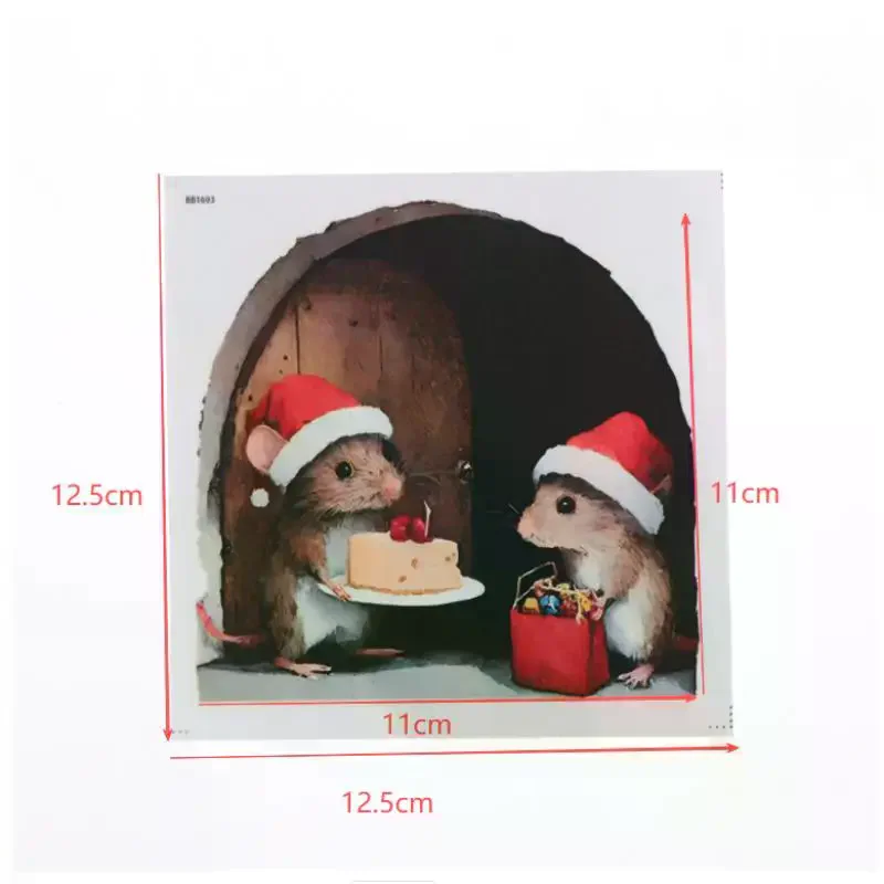 Nette Weihnachten Kleine Maus Loch Wand Aufkleber Weihnachten Dekoration Für Home Noel Navidad Frohe Weihnachten Neue Jahr Zubehör