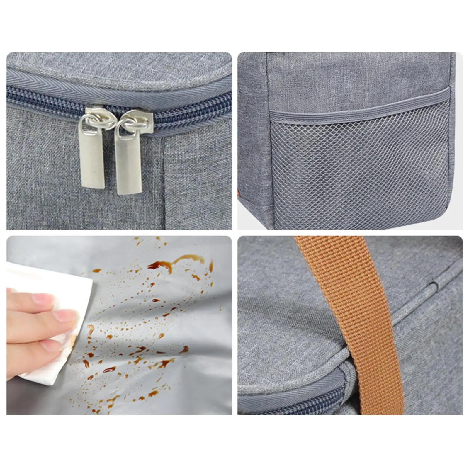 Portable Lunch Box Tote Bag Waterproof Handbag Storage Case for Household