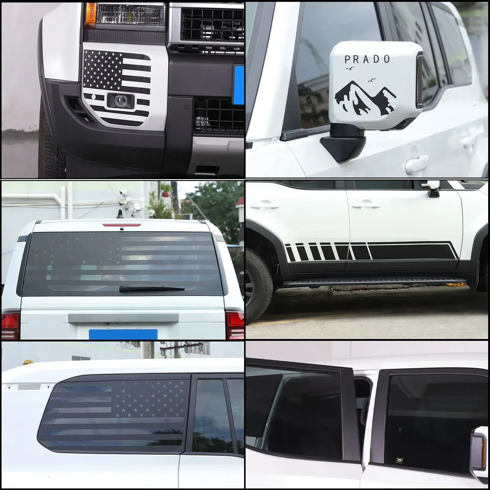 

For Toyota Cruiser Prado 2024+ Car Stickers Auto Side Body Sports Vinyl Wrap Decals Exterior Modification Accessories