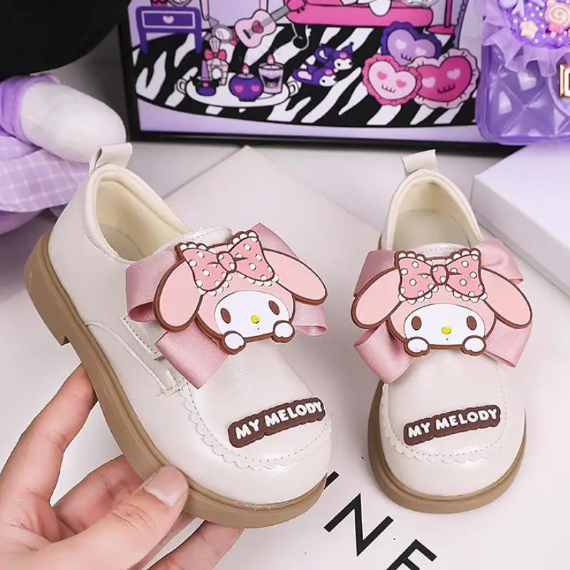 

Красивая детская обувь Sanrios Kuromi My Melody, повседневная обувь, маленькие кожаные туфли, дышащая обувь принцессы, подарок