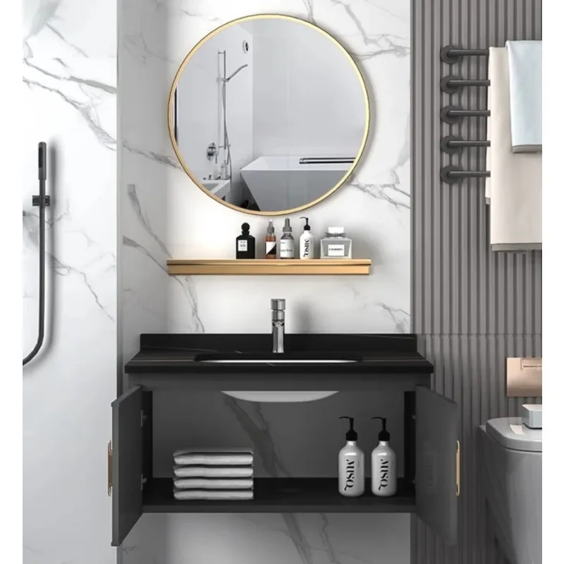 خزانة حمام Rock Slab مع مجموعة من تزيين الحمام الحديثة لحوض الغسيل المتكامل