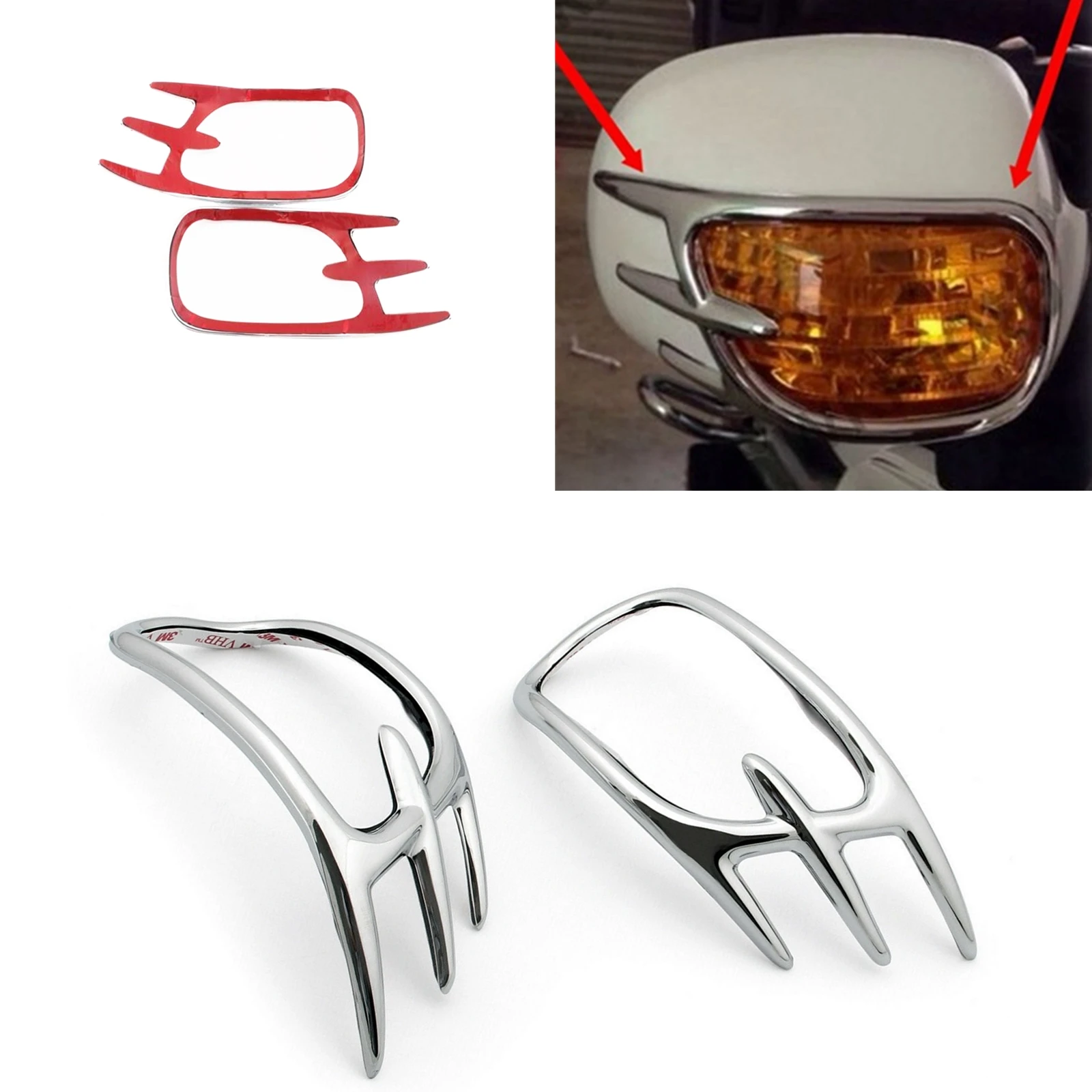 

For Honda Goldwing GL1800 2001-2017 GL 1800 Rearview Side Mirror Cover Fairing Trim Motorcycle Rear View Turn Signal Decor Frame