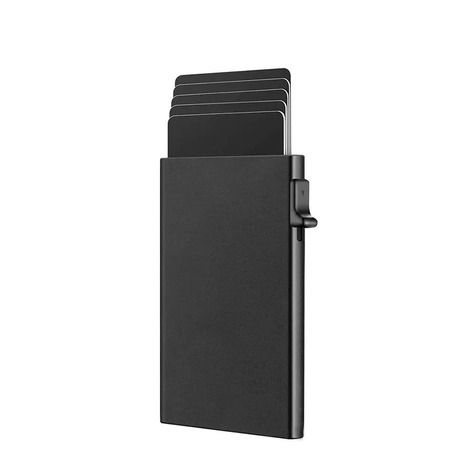 가장 간단한 남성용 팝업 카드 홀더 RFID 차폐 신용 카드 지갑 알루미늄 합금 카드