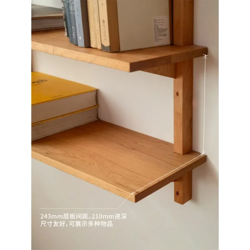 MUMO wood ink, wall shelf, multi-scene simple pure solid wood small apartment wall storage rack, display rack