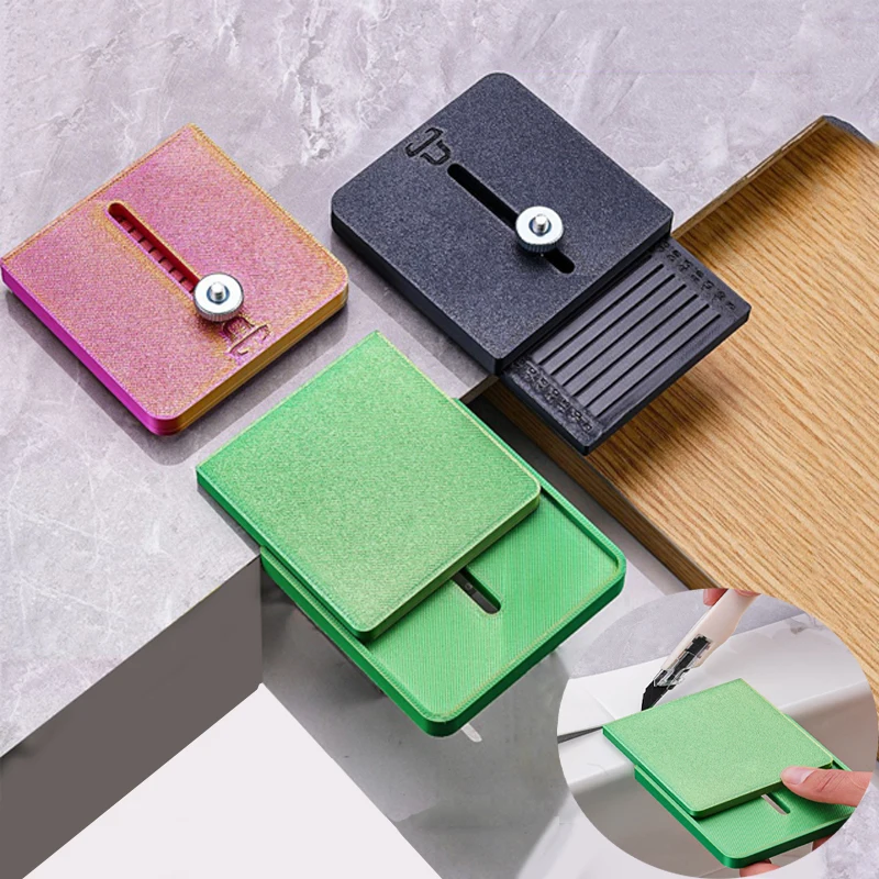 Furniture Edge Trimming Tool with Adjustable Width Built-in Ruler PETG Material for Cabinet Doors Table Edges Countertop Film