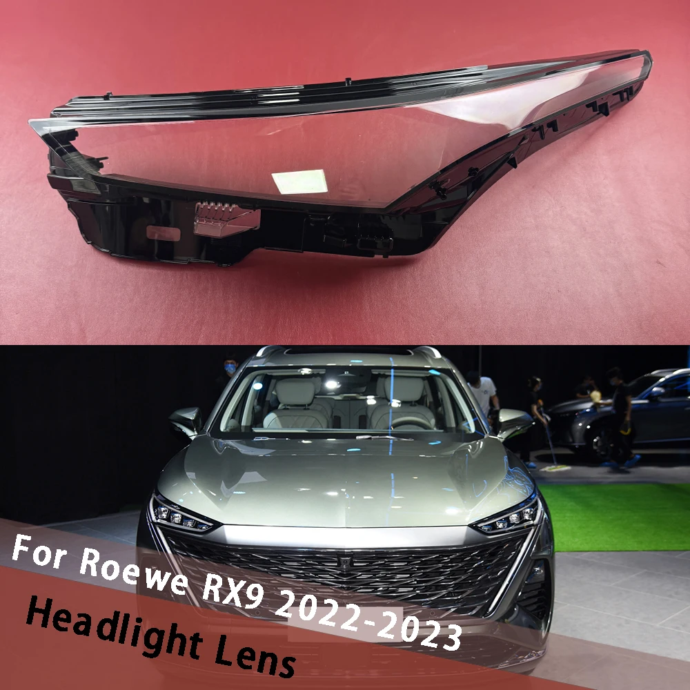 For Roewe RX9 2022 2023 Car Front Headlamp Lamp Shade Headlight Housing Auto Lampshade Lampcover Cover Lens Plexiglass