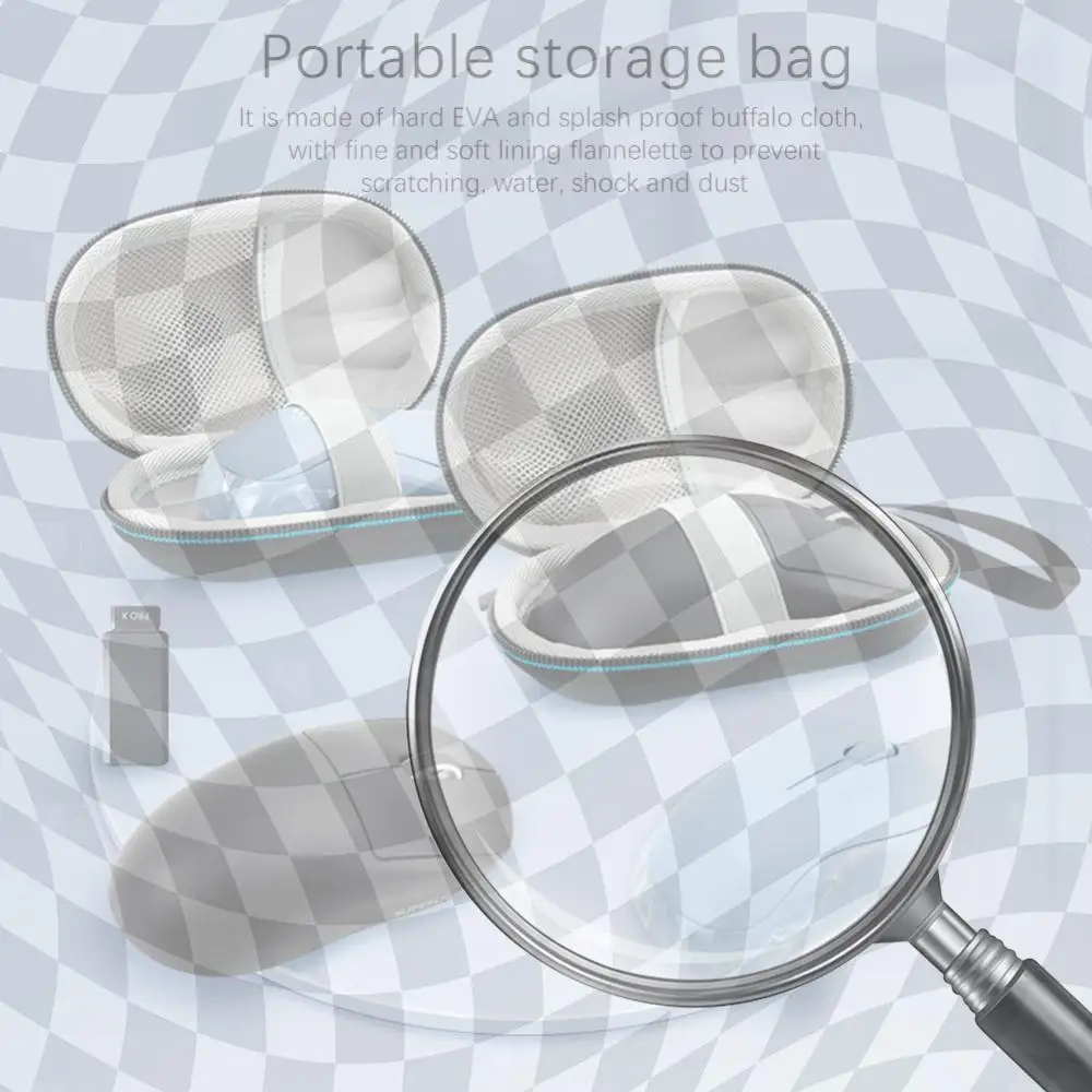 

Portable Carrying Bags Double Zipper Wireless Mouse Carrying Case with Hand Rope Scratch Proof for Logitech M221/M220/M185/M170