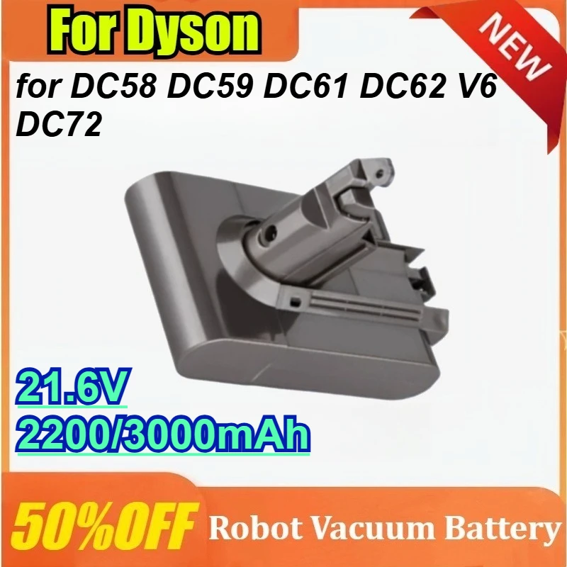 

For Dyson 21.6V 2200/3000mAh for DC58 DC59 DC61 DC62 V6 DC72 Vacuum Cleaner Battery