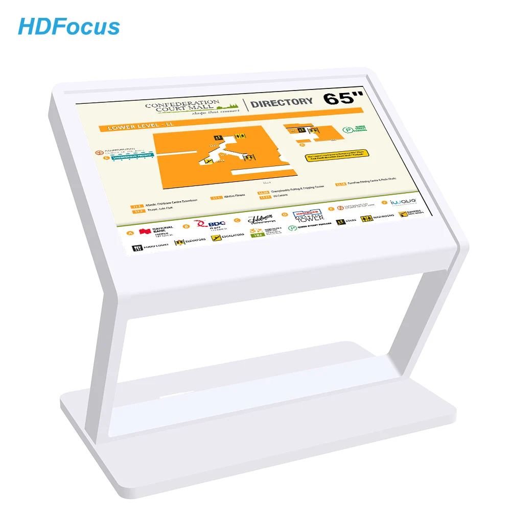 Touch Screen Kiosk Self Service Screen 65 Inch Indoor 4K Full Hd Digital Signage And Display Interactive Wayfinding Kiosk