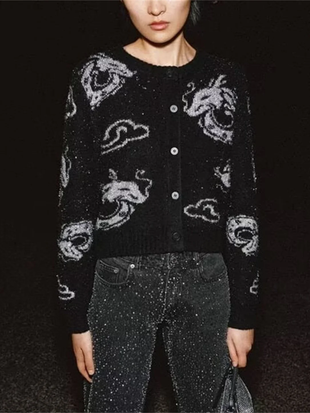 

Повседневный вязаный кардиган на одной пуговице Faion Bla, свитер, пальто для женщин, осень-зима, новинка Sle 959802, длинное пальто стандартного кроя...