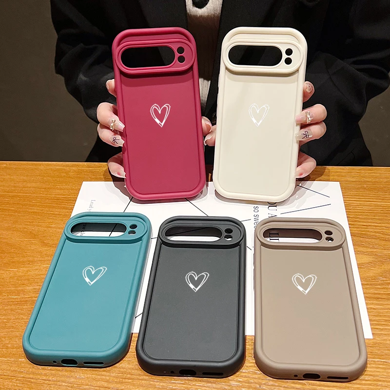 Simple Love Pattern Soft Case For Google Pixel 10 9 8 7 Pro 9A 8A 7A Pixel 9 10 Pro XL Shockproof Solid Color Phone Cover Cases view 6
