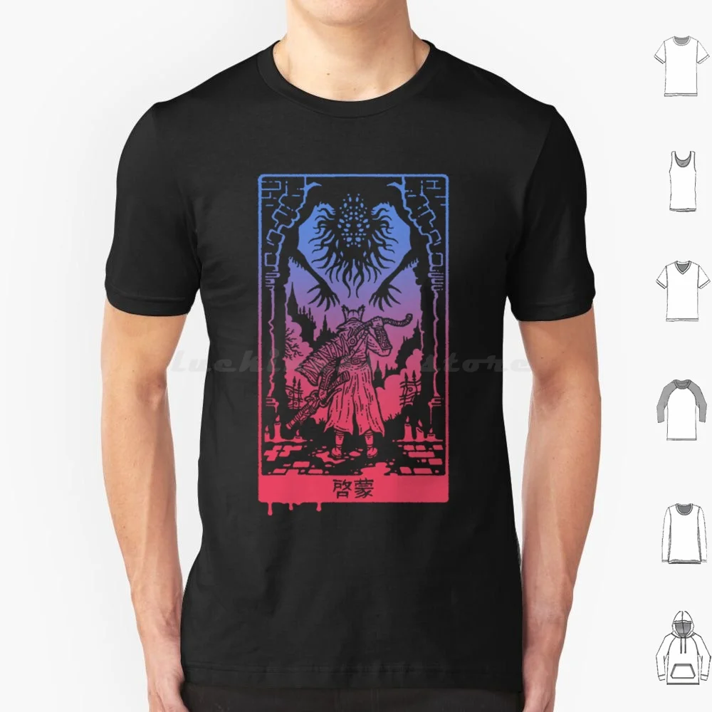 Camiseta de iluminación 6xl, camiseta fresca de algodón Bloodborne Souls Tarot Moon Drew Wise Yharnam Blood Vials Dark Ps4, videojuego gótico