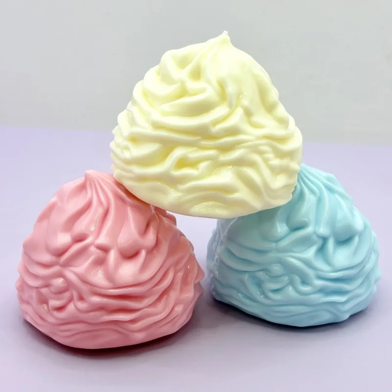 Rosa/Blau/Cremegelb Weiches Creme-Quetschspielzeug TPR Cream Puff Stressabbau-Spielzeug Stressabbau-Wunder Realistisches Creme-Roll-Spielzeug – Detail 3