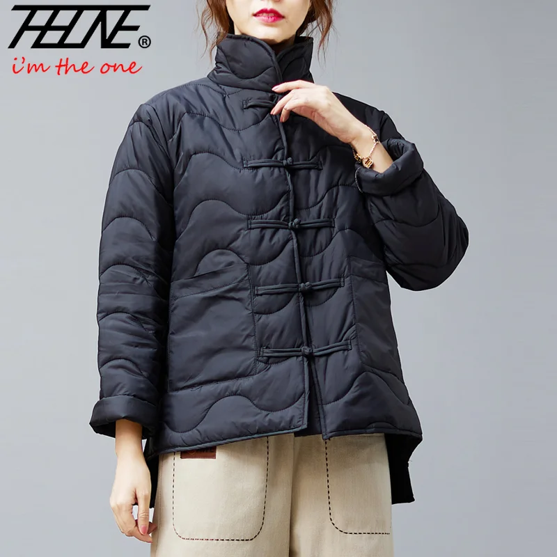 THHONE New Winter Parkas Women 2025 Jacket Padded Thicken Clothes for Women's Casual Coat Warm Korean Style Loose Solid Tops 3