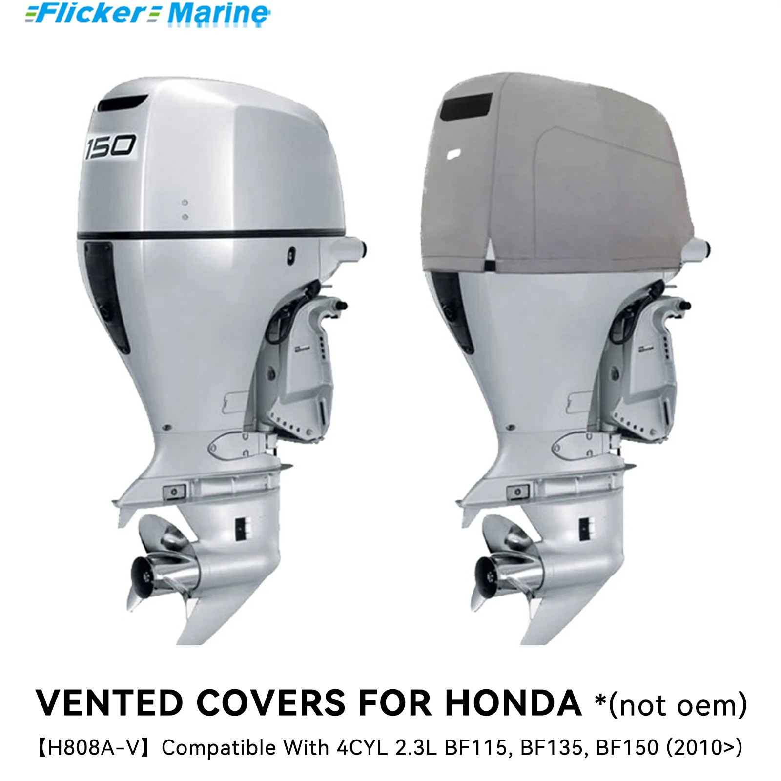 

Мерцающая сверхмощная вентилируемая крышка двигателя, совместимая с Honda BF115 BF135 BF150 (2010+) | Всесезонный, надежная посадка, водонепроницаемый УФ