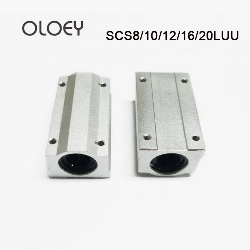 

2/4PCS Linear Ball Bearing Sliding Block Bushing SC8LUU SCS8UU SC10LUU SCS12LUU 16UU 20LUU Linear spindle CNC 3D Printer Part