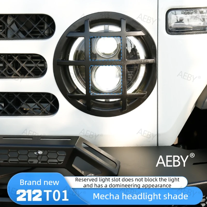 AEBY For BAIC 212 T01 LED headlight decorative cover,Mecha style ABS grille protection,Anti-scratch frame,Car accessories