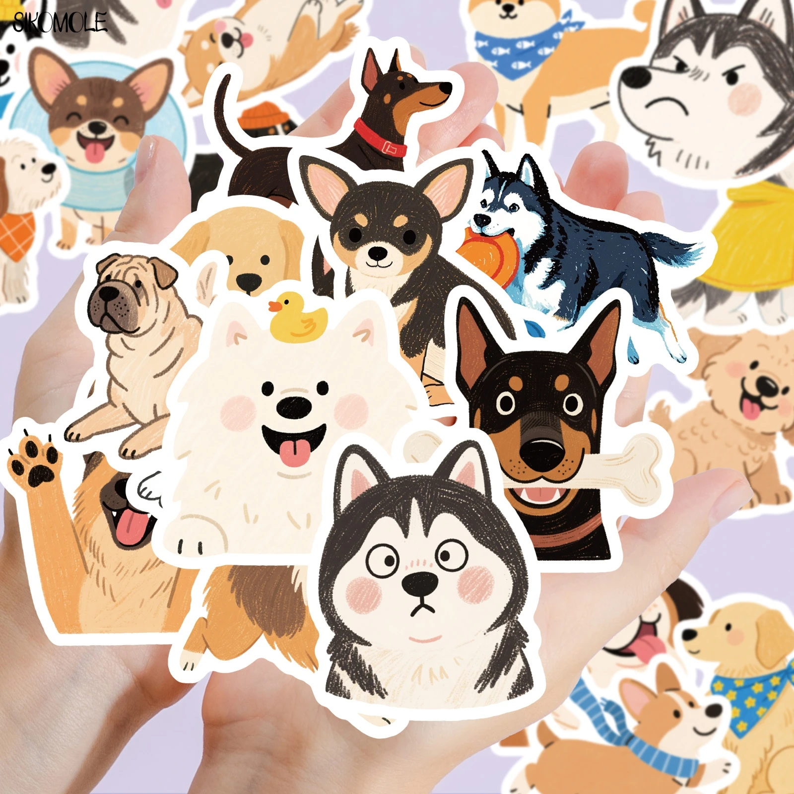 10/30/50PCS Disegnato A Mano Cani Del Fumetto Adesivi Kawaii Anime PALESTRA Per Il FAI DA TE Decorazione IN PVC Del Computer Portatile Chitarra Impermeabile Graffiti adesivo