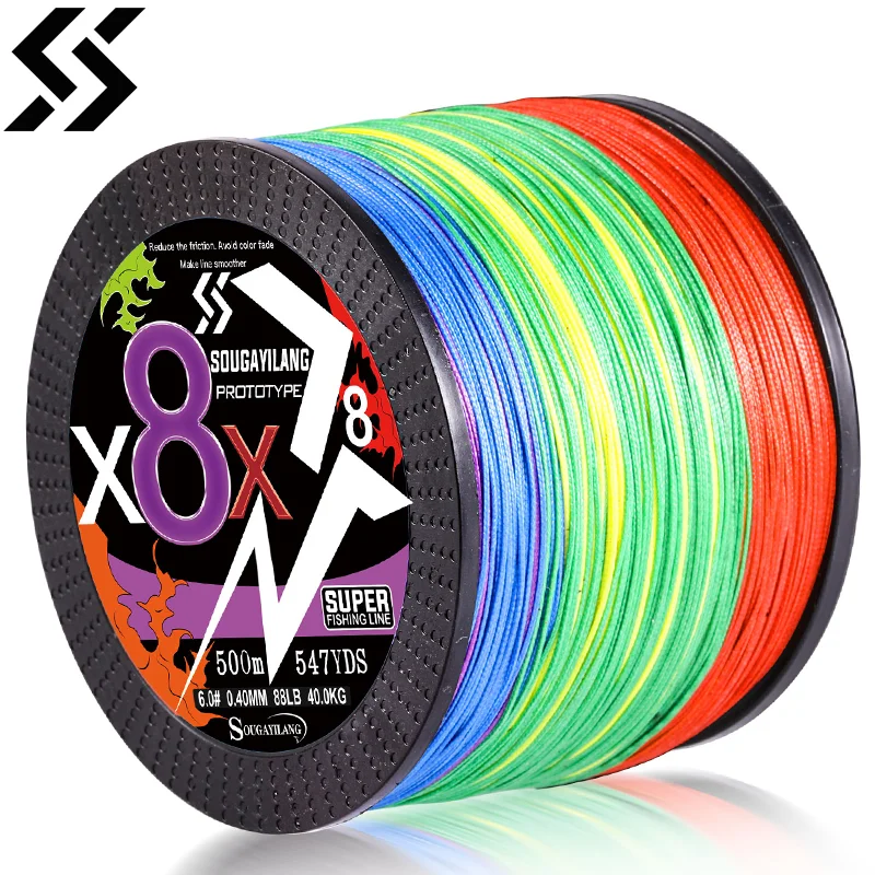 Sougayilang 100 M 300 M 500 M 8 Stränge Geflochtene Schnur 18-88LB Multifilament PE Angelschnur Super Stark für Salz Süßwasser Angeln