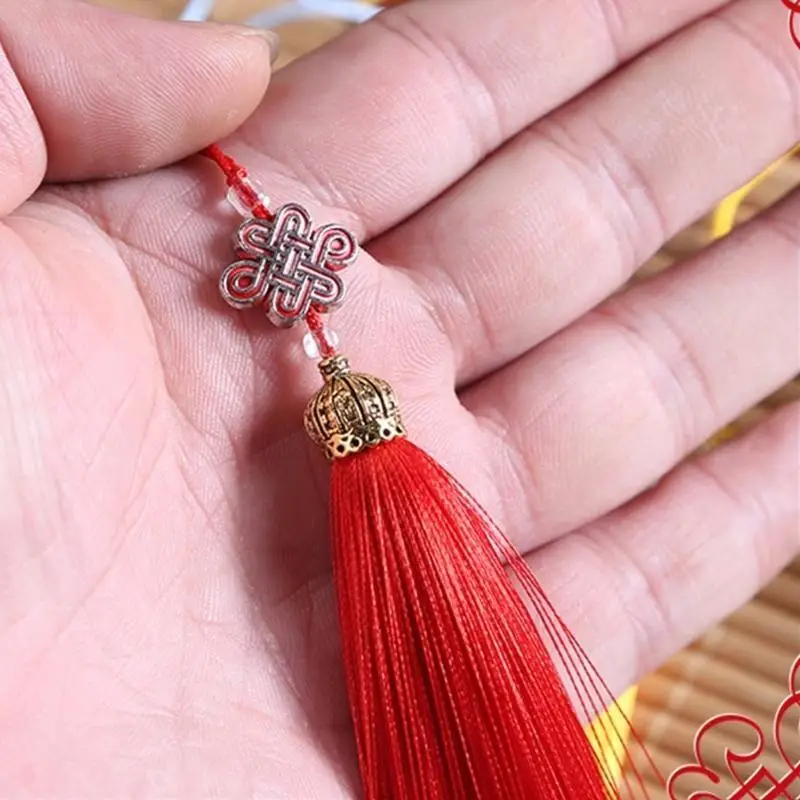 Polyester chinesischer Knoten Quasten Anhänger traditioneller Charme Quasten perfekt für Autohänge oder besondere Anlass – Detail 7
