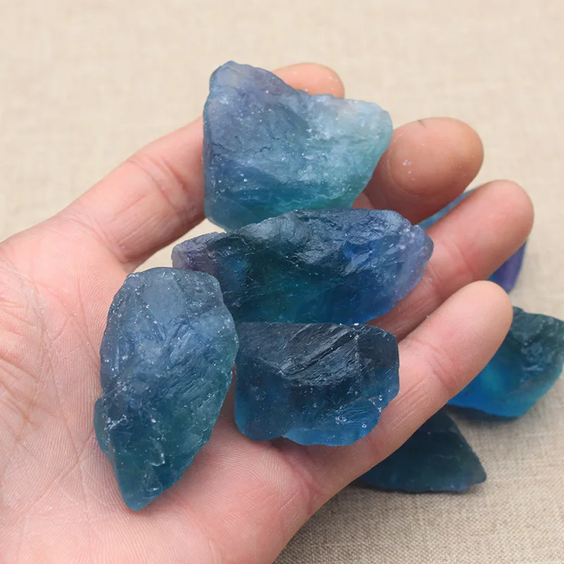 100% Natural High Quality Blue Fluorite Crystal Stone Healing Home Decor Mineral Specimen Garden Flowerpot Decoration