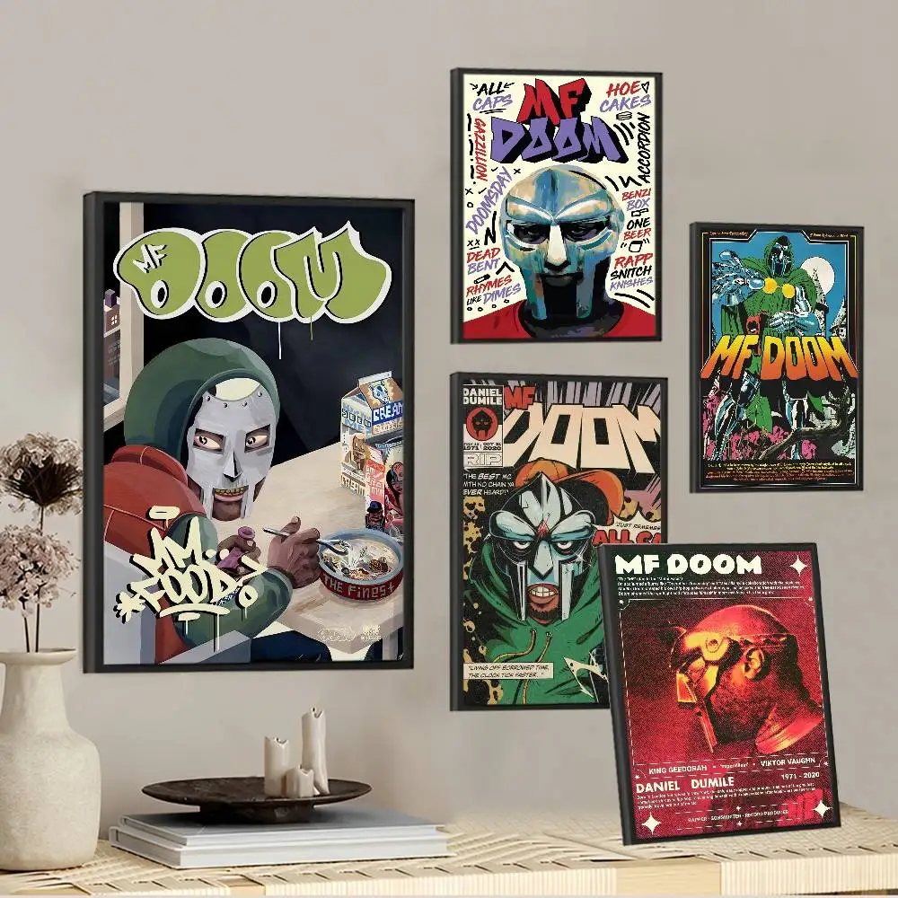 MF Doom الهيب هوب الراب الكلاسيكية خمر الملصقات للماء ورقة ملصق مقهى بار ديكور المنزل #2