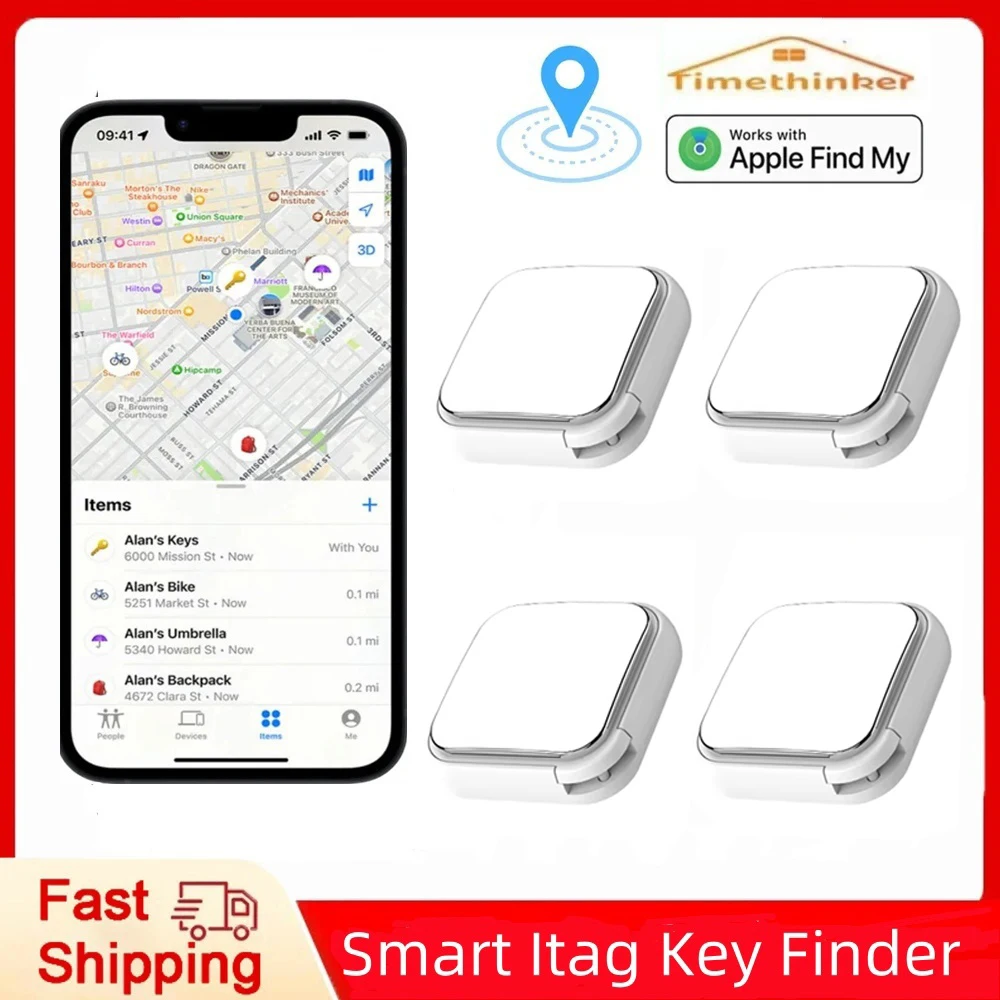 

Bluetooth GPS-трекер IP68 Водонепроницаемая смарт-тег Работа для Apple Find My Locator Теги Сумка для домашних животных Поиск ключей для багажа для IOS