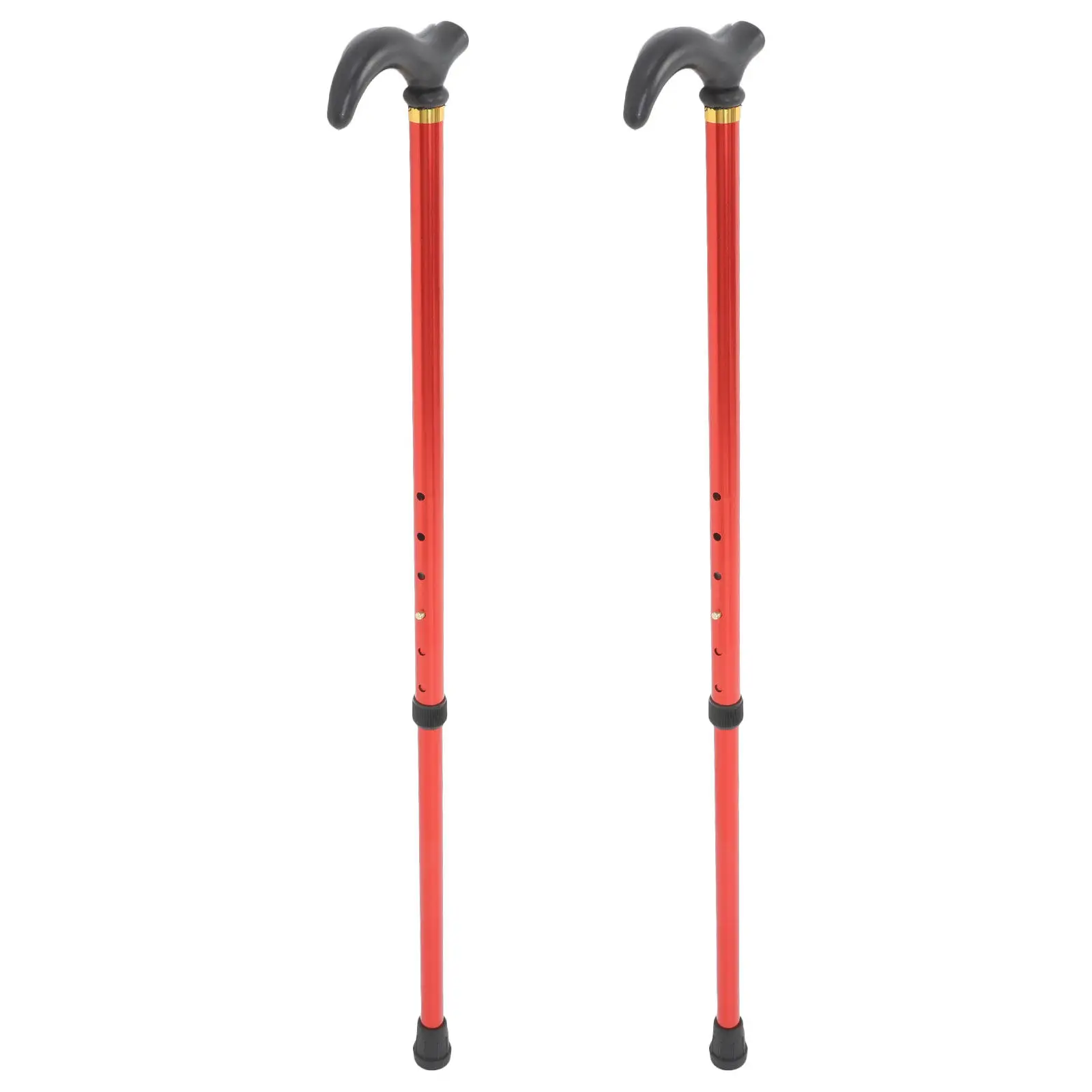 2Pcs Adjustable Aluminum Alloy Walking Cane for Seniors Retractable Anti-Slip Stable Walking Stick Lightweight Elderly Hiking