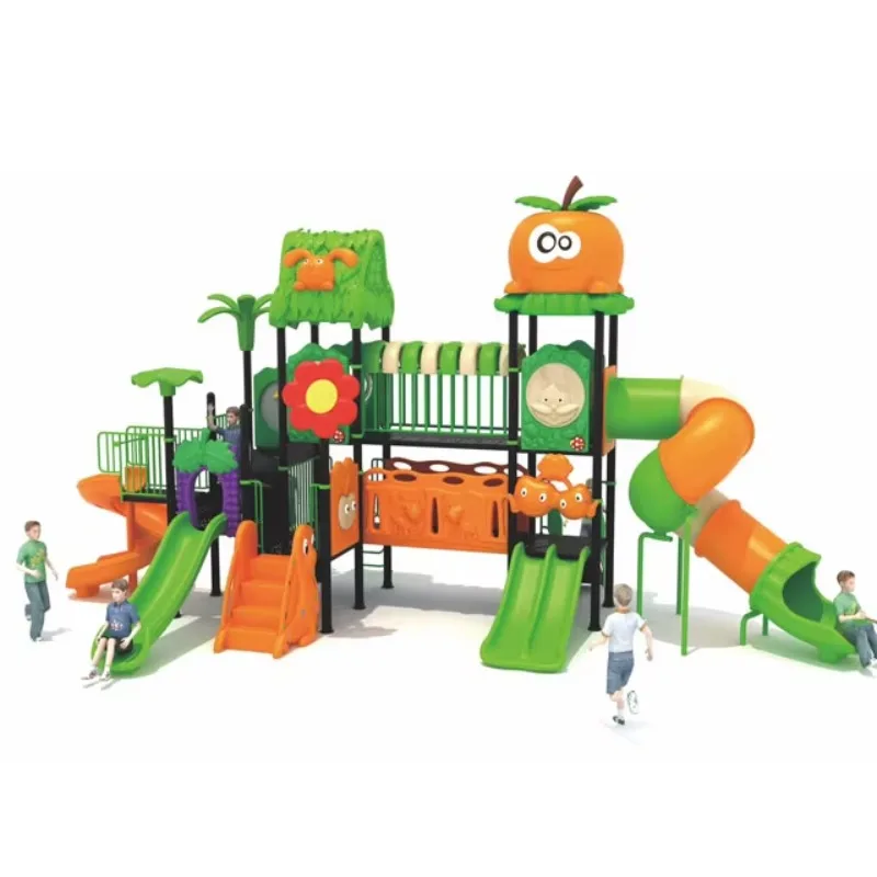 2026  Newest Popular Kids Plastic Outdoor Playground Equipment Slide and Swing Set