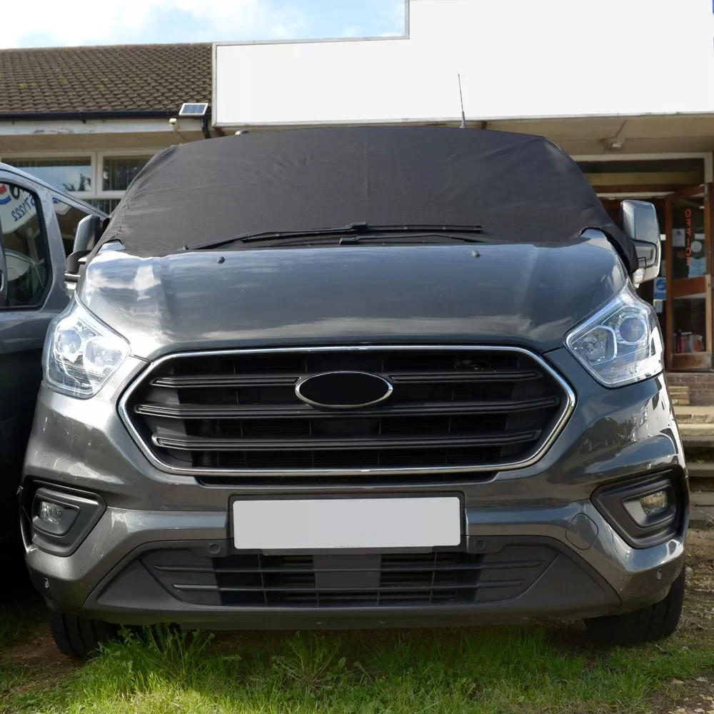 Protects Windshield From Ice & Snow Windscreen Blackout Blind Screen Cover Wrap For Ford Transit Custom Black 2012 Onwards