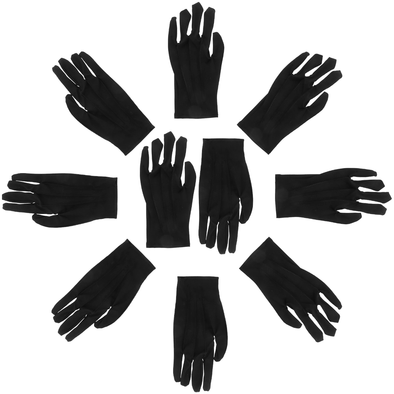 

10 Pairs Dustproof Etiquette Gloves Black Costume Color Guard Moisturize Anti-scalding Antivibration Polyester Anti-vibration