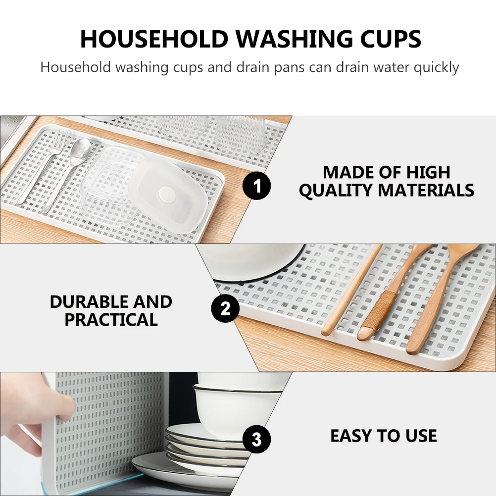 

Double layer Draining Tray Kitchen Home Bowls Cup Fruit Plate Dishes White Hollowed Out Tray Detachable Design Easy Cleaning