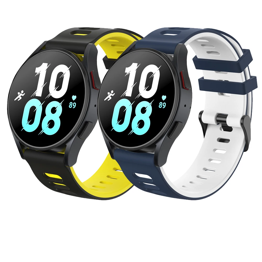 20 22mm Double Color Band For Samsung Galaxy watch 4/5/6/7/5 Pro/4 6 Classic/Active 2 Band For Huawei watch GT 4-2-2e-3-3 pro