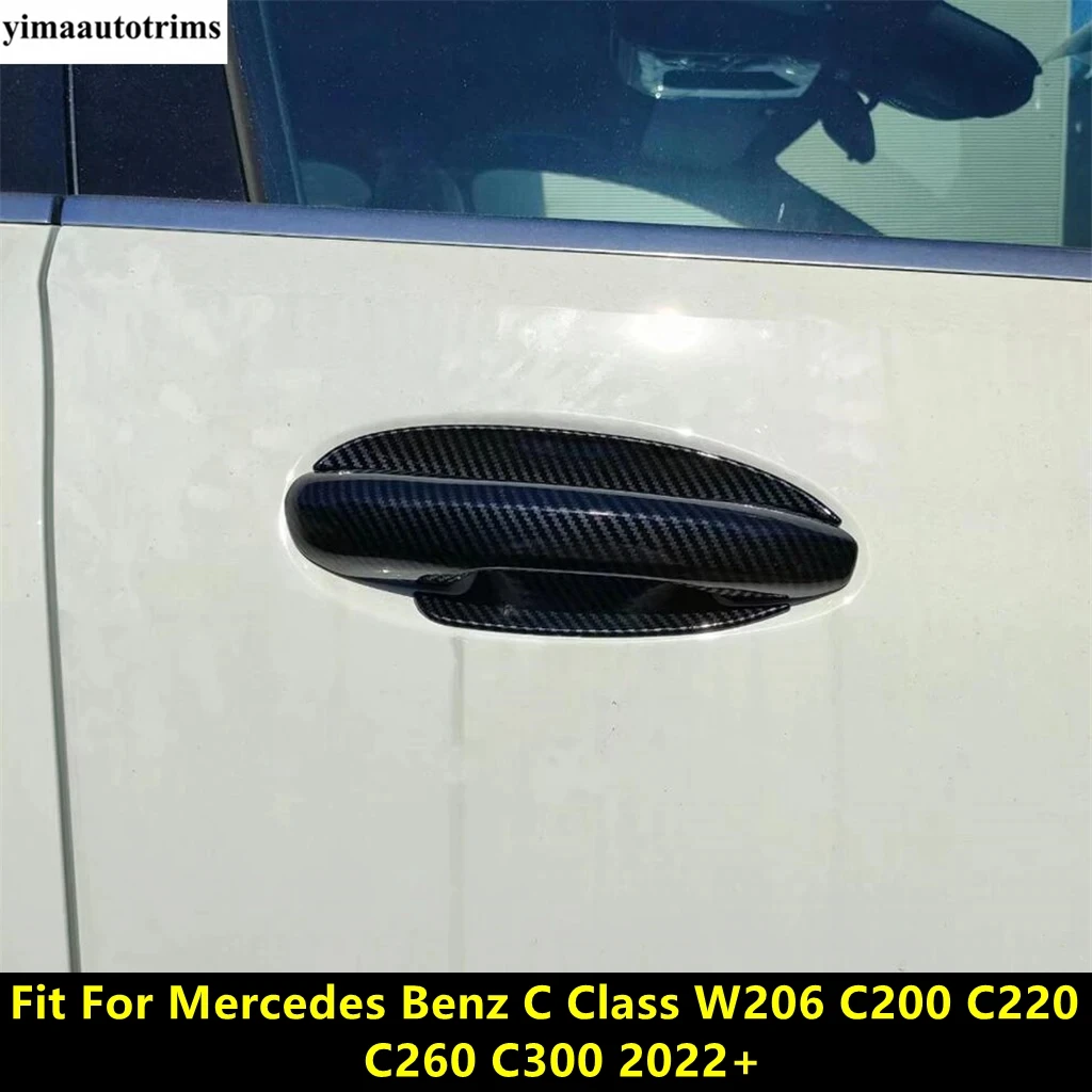 

Car Door Handle Bowl Frame Cover Trim For Mercedes Benz C Class W206 C200 C220 C260 C300 2022 2023 2024 Carbon Fiber Accessories